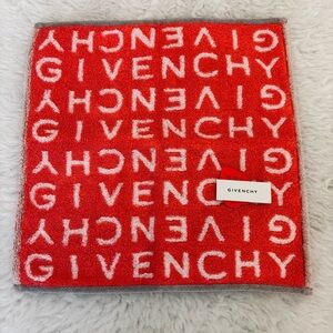 Givenchy Red  and White Hand Towel Size 10.5”